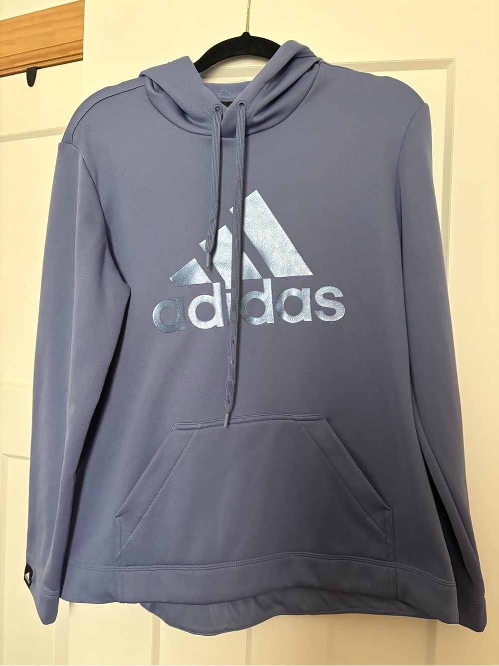 adidas Women’s Light Purple Hoodie with Metallic Logo Size Large